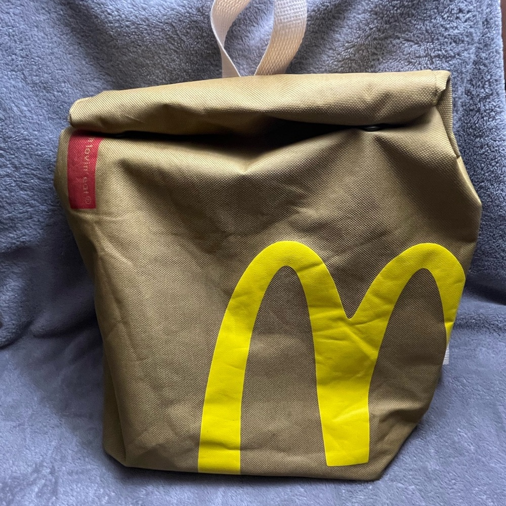 Brown and Yellow McDonald's Men Bag